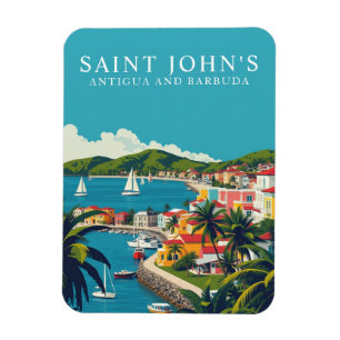 Magnet Flexible Retro Saint John’s Antigua Travel Souvenir