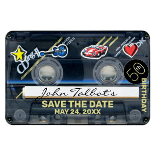 Magnet Flexible Rétro T3 Audiotape 50e anniversaire Enregistrer l