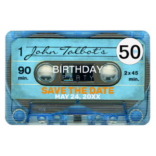 Magnet Flexible Rétro T4 Audiotape 50e anniversaire Enregistrer la