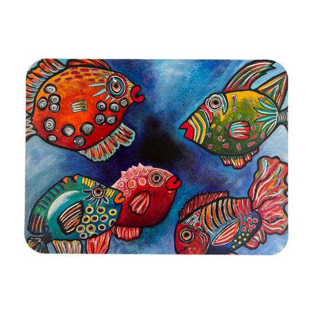Magnet Flexible Réunion de la famille des poissons (Horizontal)