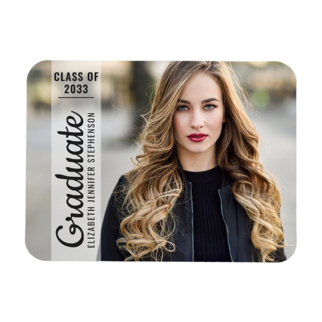 Magnet Flexible Revêtement photo moderne simple faire-part gris (Horizontal)