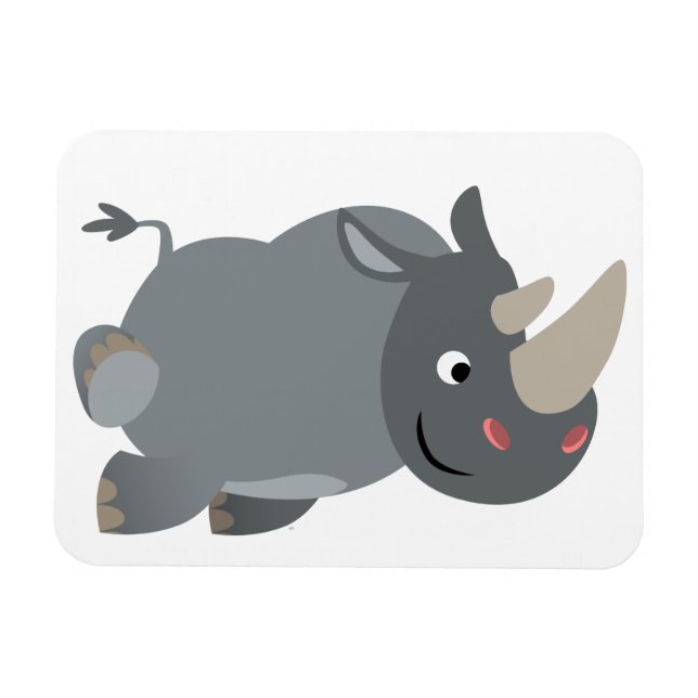 Magnet flexible Rhino Chargement de dessin mignon (Horizontal)