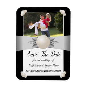 Magnet Flexible Ribbon blanc et noir Pearl Photo Enregistrer la da