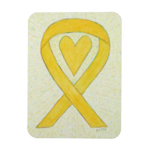 Magnet Flexible Ribbon de sensibilisation jaune Coeur sur mesure A
