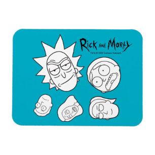 Magnet Flexible RICK AND MORTY™   Smith Family Head Pattern