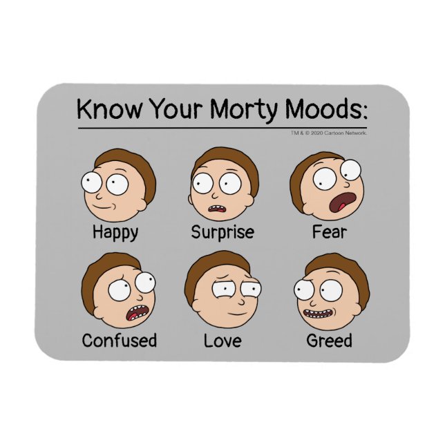 Magnet Flexible RICK ET MORTY™ | Morty's Moods (Horizontal)