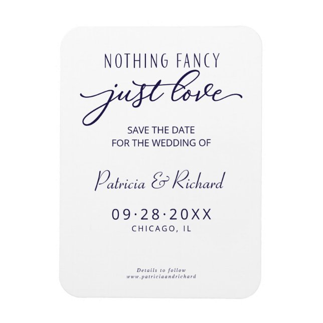 Magnet Flexible Rien De Fancy Just Love Enregistrer La Date Non Ph (Vertical)