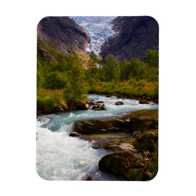 Magnet Flexible Rivière coulant du glacier de Briksdal (Vertical)