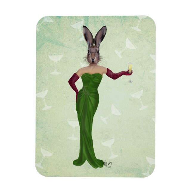 Magnet Flexible Robe verte de lapin 3 (Vertical)
