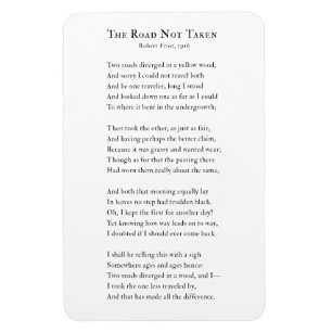 Magnet Flexible Robert Frost, Road Not Taken Poem aimant frigo