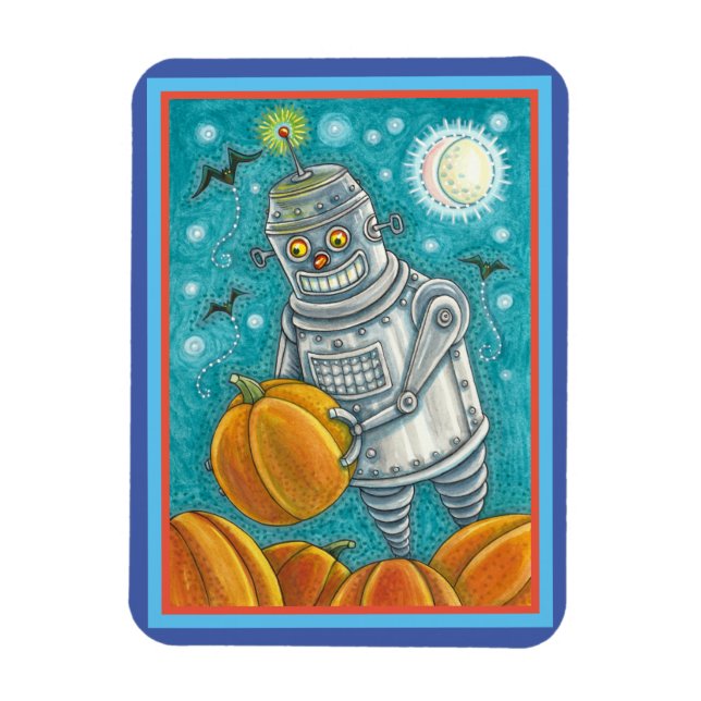 MAGNET FLEXIBLE ROBOT PICER CITROUILLES, HALLOWEEN HOMME MÉCANIQUE (Vertical)