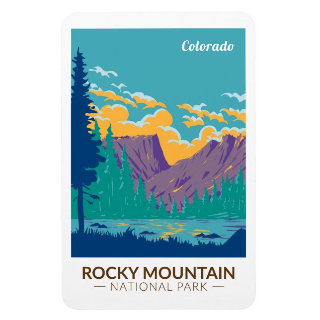 Magnet Flexible Rocky Mountain National Park Teton Range Travel (Vertical)