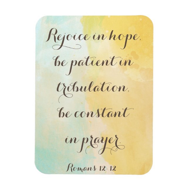 Magnet Flexible Romans 12:12 Bible Verse Citation Aquarelle (Vertical)