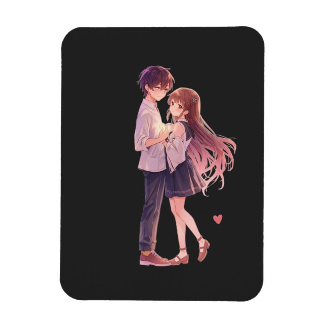 Magnet Flexible Romantic Anime Couple - Cute Aesthetic Lovers Art  (Vertical)