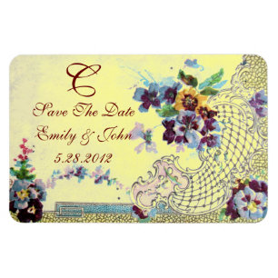 Magnet Flexible ROMANTIQUE MONOGRAMME, Sauvegarder la Date