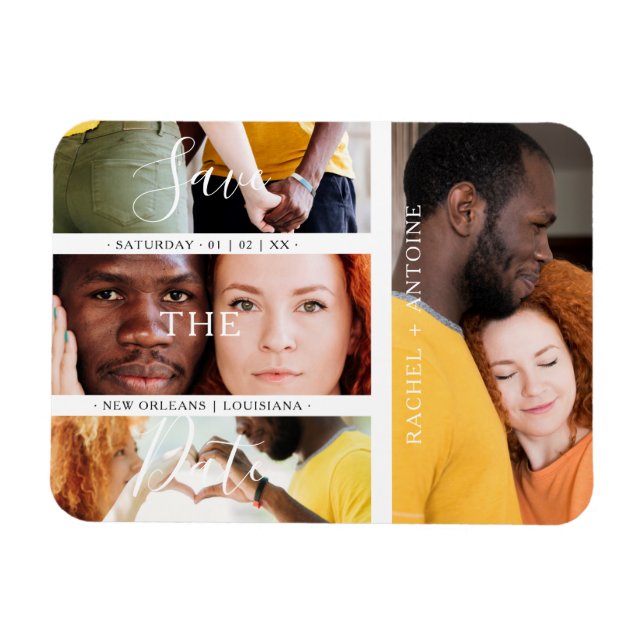 Magnet Flexible Romantique Quatre Mariages Fiançailles Photos Coll (Horizontal)