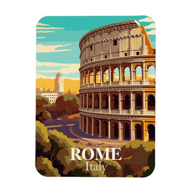 Magnet Flexible Rome Colosseum Italy Travel Illustration (Vertical)