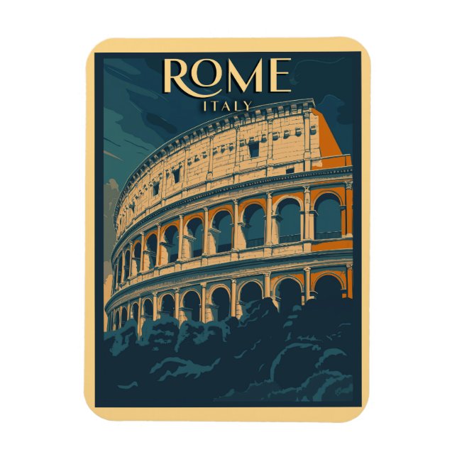 Magnet Flexible Rome Italie Colisée Vintage (Vertical)