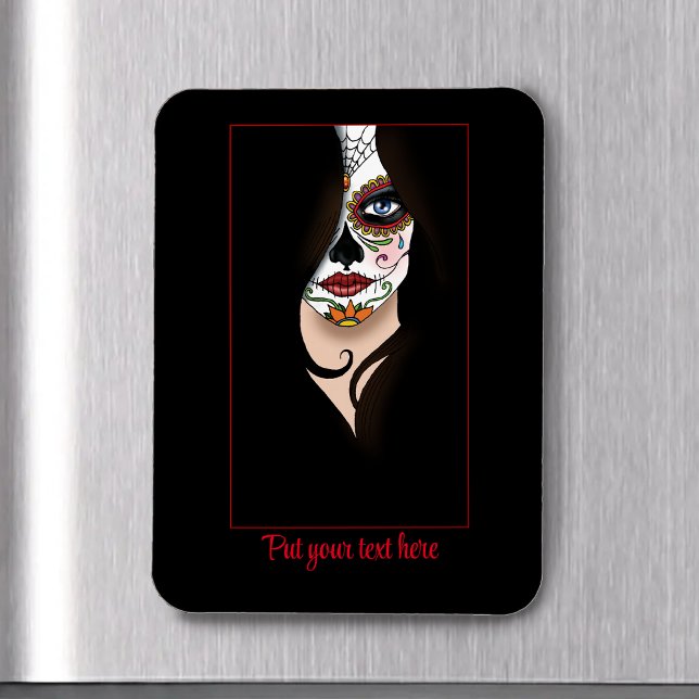 Magnet Flexible Rosa Sugar Skull Portrait (Créateur téléchargé)