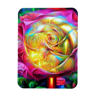 Magnet Flexible Rose arc-en-ciel psychédélique