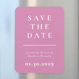 Magnet Flexible Rose et blanc Moderne Enregistrer l'aimant Date