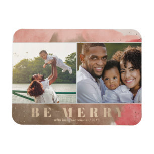 Magnet Flexible Rose et or Soyez joyeux Abstrait photo multiple