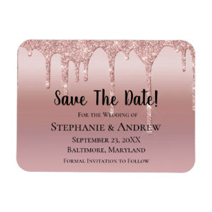 Magnet Flexible Rose Gold Personnalisé Paillettes qui Coulent Blus