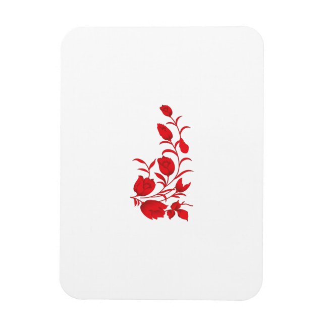 Magnet Flexible Rose Madder, design floral Thunderbird (Vertical)