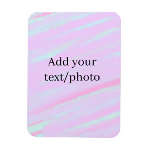 Magnet Flexible Rose pastel vert ajouter photo texte aquarelle rét