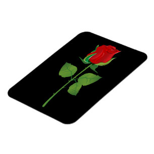 Magnet Flexible Rose rouge à longue tige