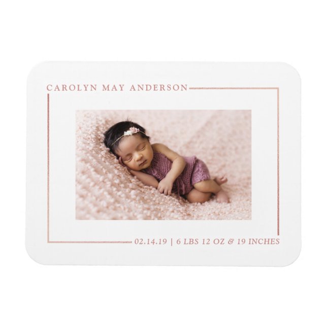 Magnet Flexible Rose tout simplement chic Faire-part de naissance  (Horizontal)