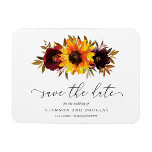 Magnet Flexible Roses Tournesol Mariage Rustique d'Automne Enregis