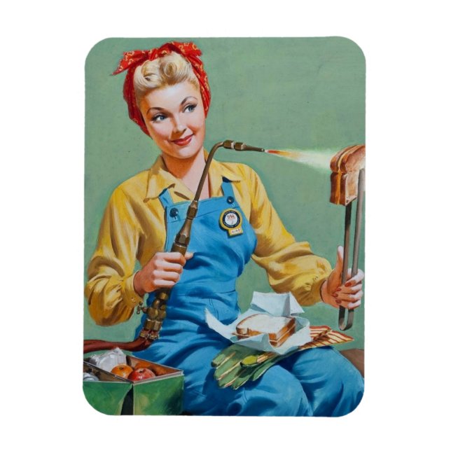 Magnet Flexible Rosie le Riveter fait du fromage rôti (Vertical)