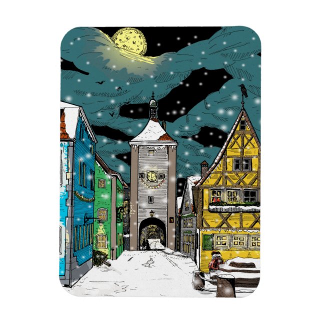Magnet Flexible Rothenburg ob der Tauber Allemagne à Noël (Vertical)
