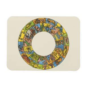 Magnet Flexible Roue du zodiaque astrologique céleste vintage