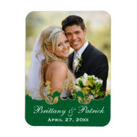 Rouleaux en or blanc vert, Aimant photo Shamrock