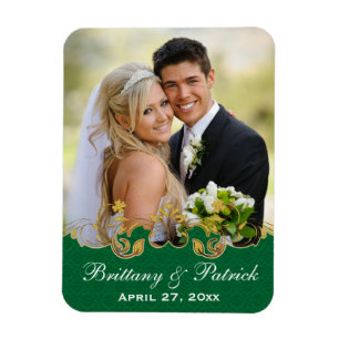 Magnet Flexible Rouleaux en or blanc vert, Aimant photo Shamrock