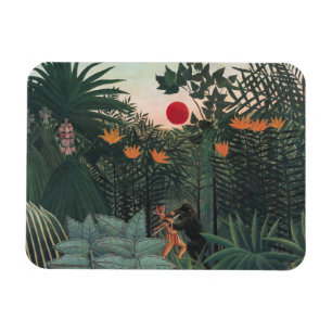 Magnet Flexible Rousseau - Paysage tropical, Indien et gorille