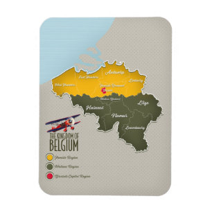 Magnet Flexible Royaume de Belgique belle carte