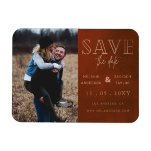 Magnet Flexible Rust Stylish photo manuscrite Enregistrer la date