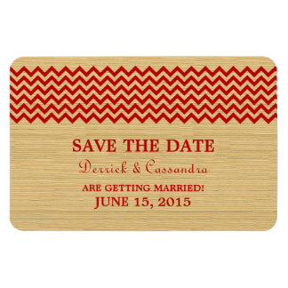 Magnet Flexible Rustic Chevron Enregistrer l'aimant de date, rouge