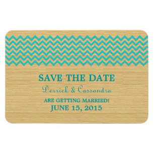 Magnet Flexible Rustic Chevron Enregistrer l'aimant de date, Turqu