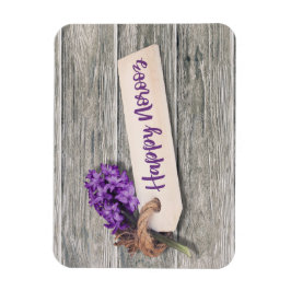 Magnet Flexible Rustic Happy Norooz Hyacinth - Aimant flexible