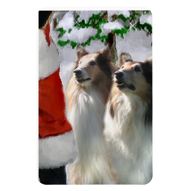 Magnet Flexible Sable Rough Colonnes Avec Père Noël Christmas (Vertical)