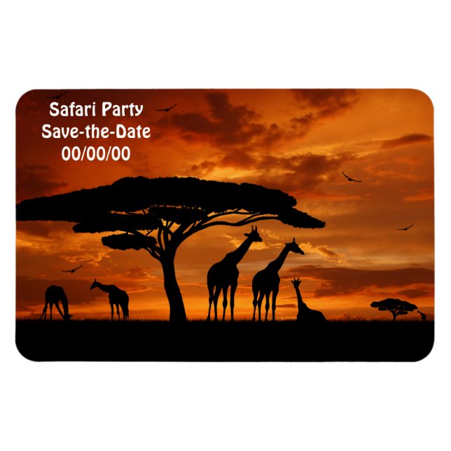 Magnet Flexible Safari africain au coucher du soleil (Horizontal)