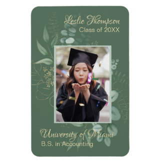 Magnet Flexible Sage foncé Vert Botanique Gardienne de graduation