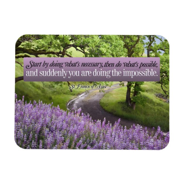 Magnet Flexible Saint François d'Assise Citation Inspirante Possib (Horizontal)