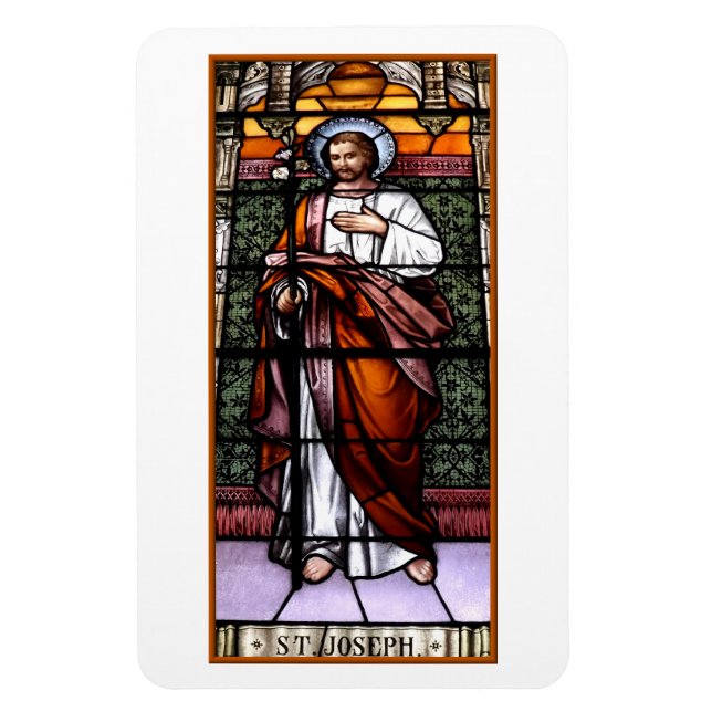 Magnet Flexible Saint Joseph priez pour nous - vitraux (Vertical)