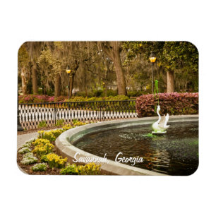 Magnet Flexible Saint Patrick's Day - Forsyth Fountain, Savannah, 
