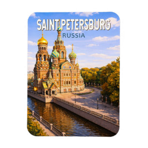 Magnet Flexible Saint-Pétersbourg Russie Illustration Voyage Art